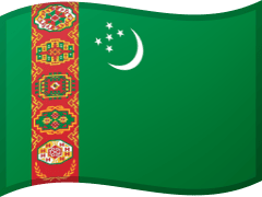 The flag of Turkmenistan